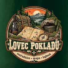 Lovec pokladů vintage horský odznak