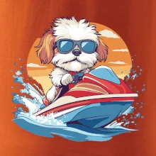 Bišonek na vodním skútru