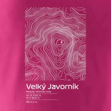 Velký Javorník - vrstevnice v obdélníku