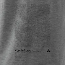 Sněžka - vrstevnice v obdélníku