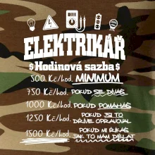 Elektrikář hodinová sazba