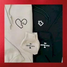 Párova mikina - srdce puzzle doplňuješ mě