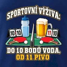 Sportovní výživa -  do 10 bodů voda, od 11 pivo