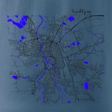 Budějce  - Mapa s vodními toky