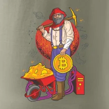 Horník těží bitcoiny