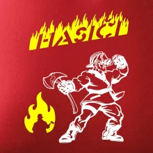 Hasič stojící - nápis hasiči - Velký nápis  na zádech
