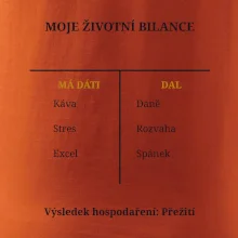 Moje životní bilance má dáti dal