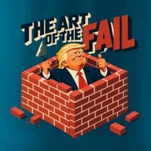 Donald Trump zazděný ve vlastní zdi