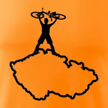 Mapa ČR - cyklista na prsou