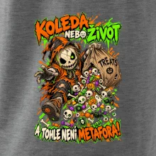 Halloweenský koledník s pytlem strašidelných sladkostí