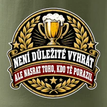 Není důležité vyhrát - pivní pohár a zlatý vavřín