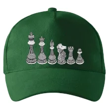 Šachové figurky v řadě - kreslené