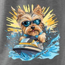 Yorkšírský teriér na vodním skútru