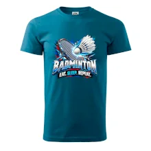 Badmintonová raketa s košíčkem eat sleep repeat