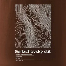 Gerlachovský štít - vrstevnice v obdélníku