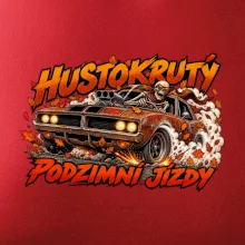 Kostlivec v rezavém bouráku na podzimní jízdě
