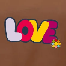 Love nápis s květinou