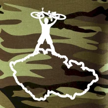 Mapa ČR - cyklista na prsou