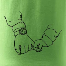 Táta a syn ruce obrys