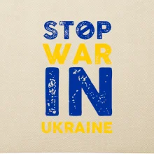 Barevný nápis Stop war in ukraine