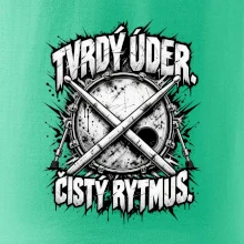 Tvrdý úder čistý rytmus - černobílé zkřížené paličky