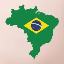 Brazílie vlajka v mapě