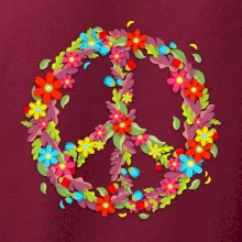 Peace symbol červené květiny