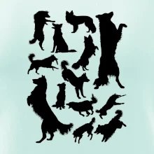 Border kolie siluety