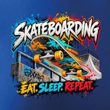 Skateboard ve street stylu eat sleep repeat