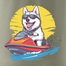 Husky na vodním skútru