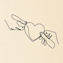 Dvě ruce a srdce jedním tahem