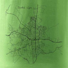 Česká Lípa - Mapa černobílá