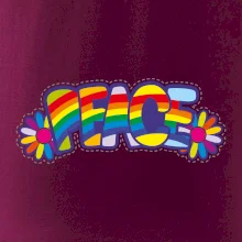 Peace nápis duhový