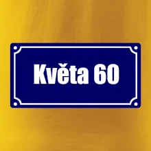 Jméno a věk - uliční cedule - modrá