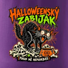 Halloweenský černý kocour čeká na podrbání