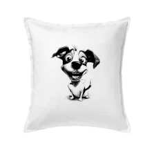 Černobílá karikatura Jack Russell teriér