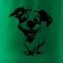 Černobílá karikatura Jack Russell teriér