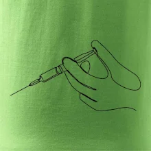 Ruka a injekce jedním tahem