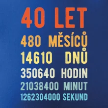 Narozeniny 40 přepočet času