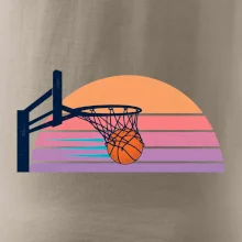 Retro západ slunce a basketbalový koš