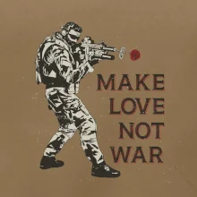 Růže ve zbrani, make love not war