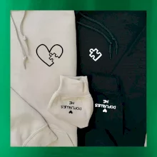 Párova mikina - srdce puzzle doplňuješ mě