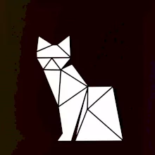 Origami kočka z boku