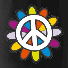 Peace symbol s kreslenou květinou