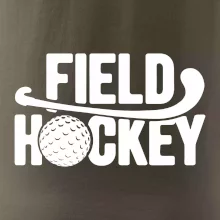 Field hockey míček a nápis