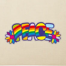 Peace nápis duhový