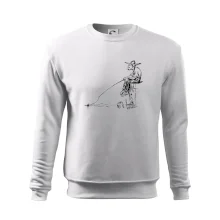 Kreslený rybář na pařezu