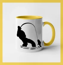 Rybář tahající rybu