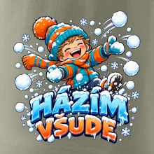 Rodinná vánoční trička - Házím všude dítě sněhová bitva