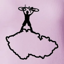 Mapa ČR - cyklista na prsou